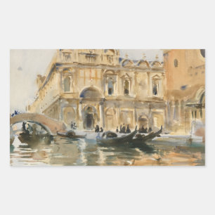 John Singer Sargent - Rio dei Mendicanti, Venedig Rechteckiger Aufkleber