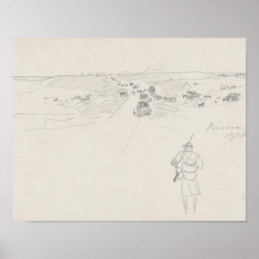 John Singer Sargent - Road at Peronne Poster (Vorne)