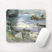John Singer Sargent - Stream and Rocks Mousepad (Mit Mouse)