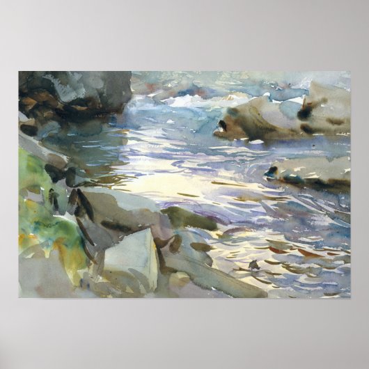 John Singer Sargent - Stream and Rocks Poster (Vorne)