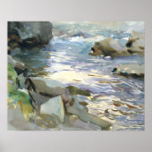 John Singer Sargent - Stream and Rocks Poster (Vorne)