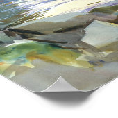 John Singer Sargent - Stream and Rocks Poster (Ecke)