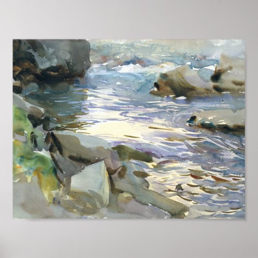 John Singer Sargent - Stream and Rocks Poster (Vorne)