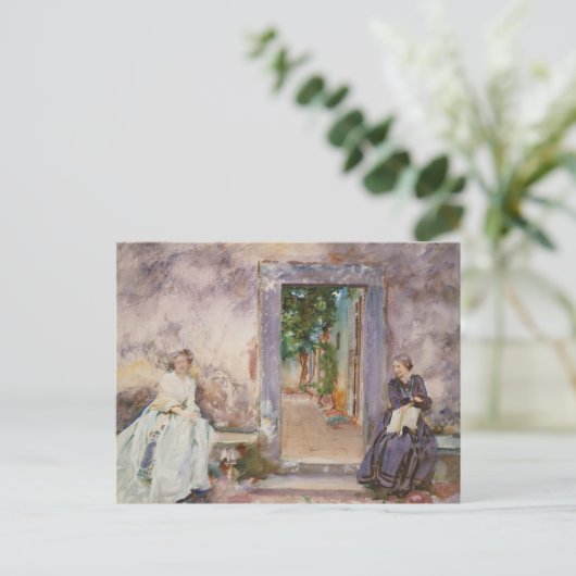 John Singer Sargent - The Garden Wall Postkarte (Stehend Vorderseite)