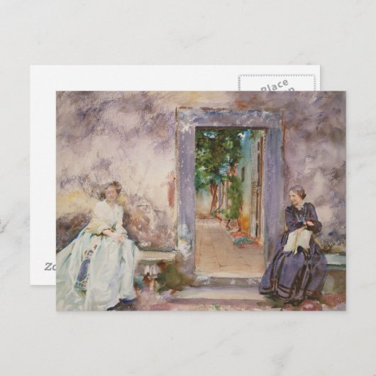 John Singer Sargent - The Garden Wall Postkarte (Vorne/Hinten)