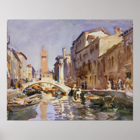 John Singer Sargent - Venezianischer Kanal Poster (Vorne)