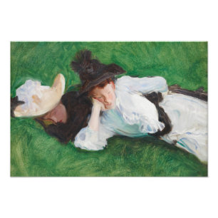 John Singer Sargent - Zwei Mädchen auf dem Rasen Fotodruck