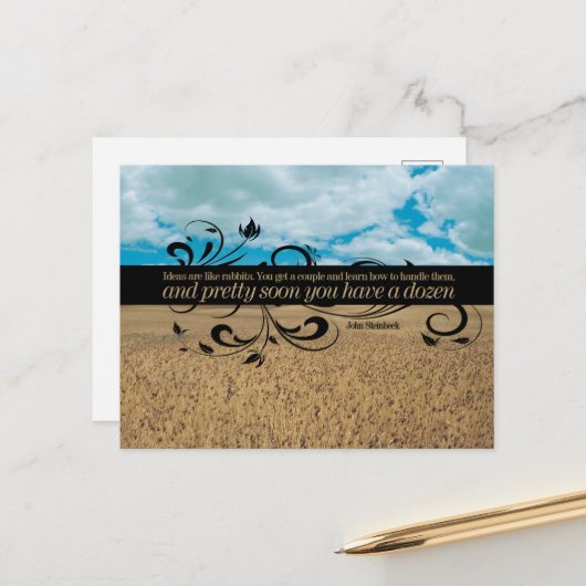 John Steinbeck Inspirational Zitat "Ideen" Postkarte (Vorderseite/Rückseite Beispiel)