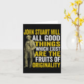 John Stuart Mill Philosopher Zitat Philosophie Tea Karte (Gelbe Blume)