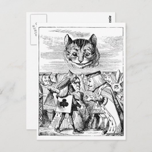 John Tenniel Cheshire Cat aus der Alice im Wunderl Postkarte (Vorne/Hinten)