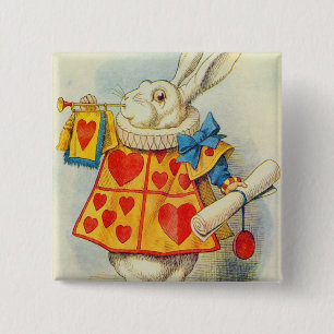 John Tenniel   Weißes Kaninchen Button