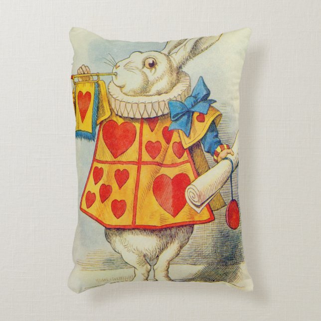 John Tenniel | Weißes Kaninchen Dekokissen (Vorderseite(Vertikal))