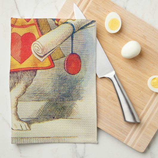 John Tenniel | Weißes Kaninchen Geschirrtuch (Viertel Falte)