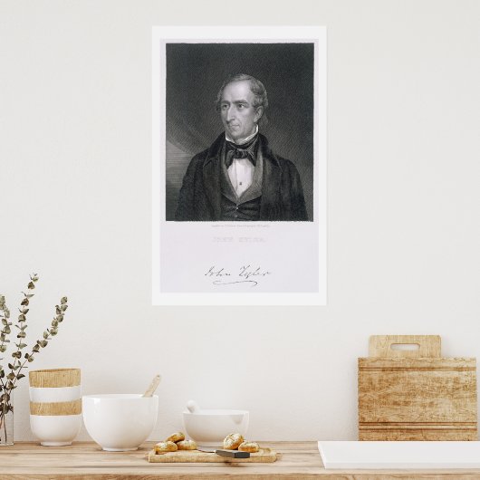 John Tyler, eingraviert von John B. Forrest (1814- Poster (Küche)
