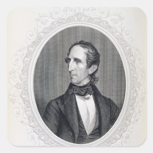 John Tyler Quadratischer Aufkleber (Vorderseite)