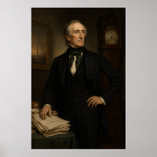 John Tyler-Studienporträt Vintage-Präsident Poster
