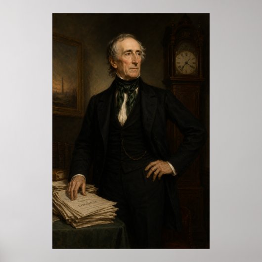 John Tyler-Studienporträt Vintage-Präsident Poster (Vorne)