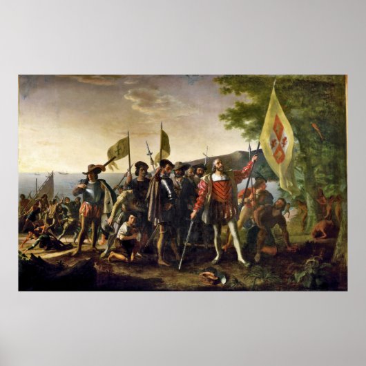 John Vanderlyn Landing of Columbus Poster (Vorne)