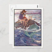 John versucht, eine Meerjungfrau von Alice B zu fa Postkarte (Vorne/Hinten)