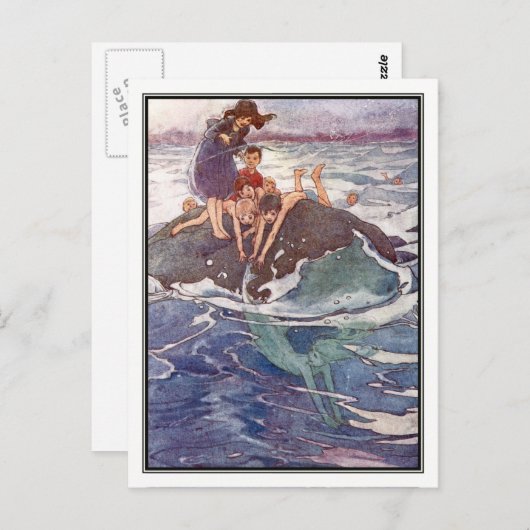 John versucht, eine Meerjungfrau von Alice B zu fa Postkarte (Vorne/Hinten)