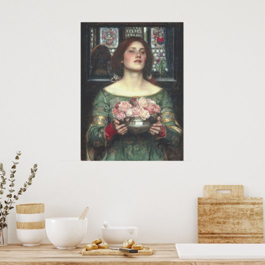 John W Waterhouse - Gather Ye Rosenknospe (1908) Poster (Küche)