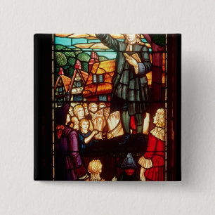 John Wesley, der die Evangelien in England predigt Button
