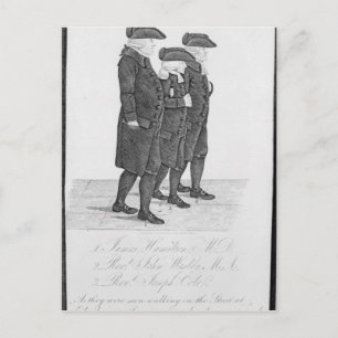 John Wesley geht zwischen James Wesley und Edinbur Postkarte
