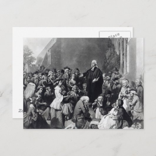 John Wesley preaching Postkarte (Vorne/Hinten)