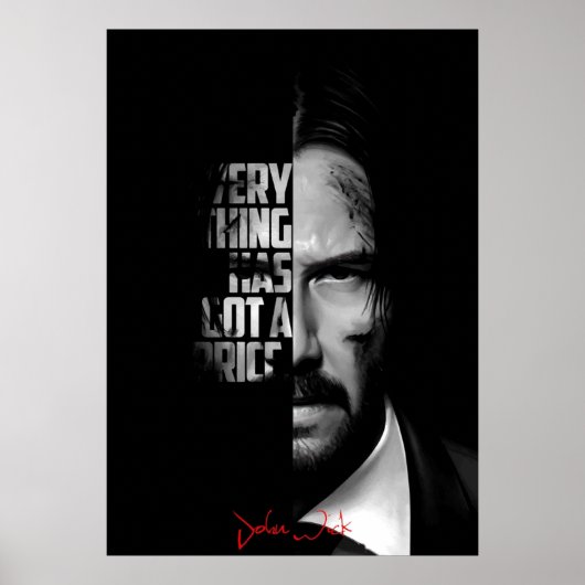 John Wick zitiert Black and White Poster (Vorne)