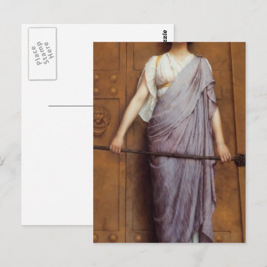 John William Godward - Am Tor Postkarte (Vorne/Hinten)