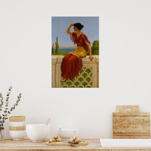 John William Godward, das Signal, der Blick aufs M Poster (Küche)