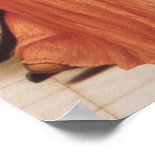 John William Godward - Lesbia mit ihrem Sparrow Poster (Ecke)