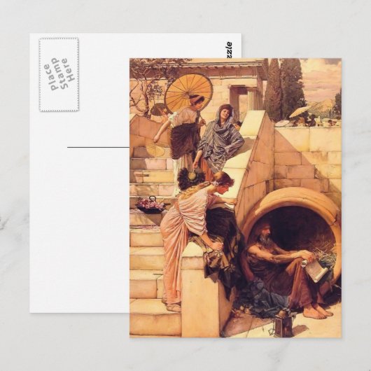 John William Waterhouse- Diogenes Postkarte (Vorne/Hinten)