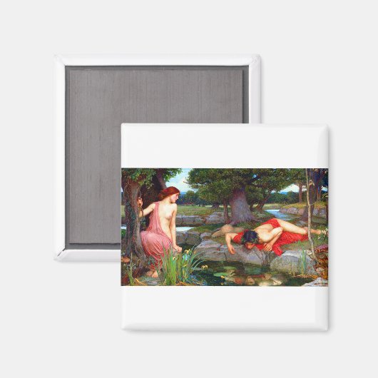 John William Waterhouse Echo und Narcissus Magnet (Vorderseite/Rückseite)