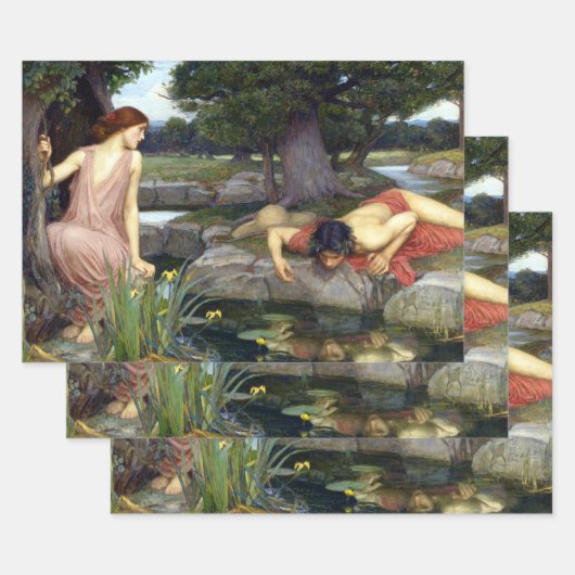 John William Waterhouse Echo und Narcissus Poster Geschenkpapier Set (Set)