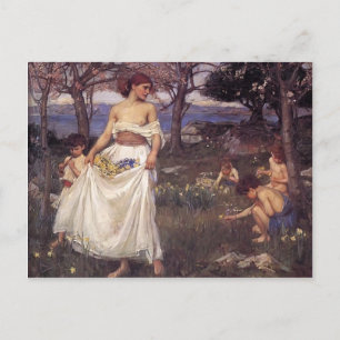 John William Waterhouse - Ein Song von Springtime Postkarte