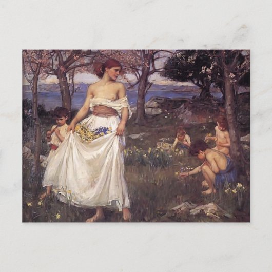 John William Waterhouse - Ein Song von Springtime Postkarte (Vorderseite)