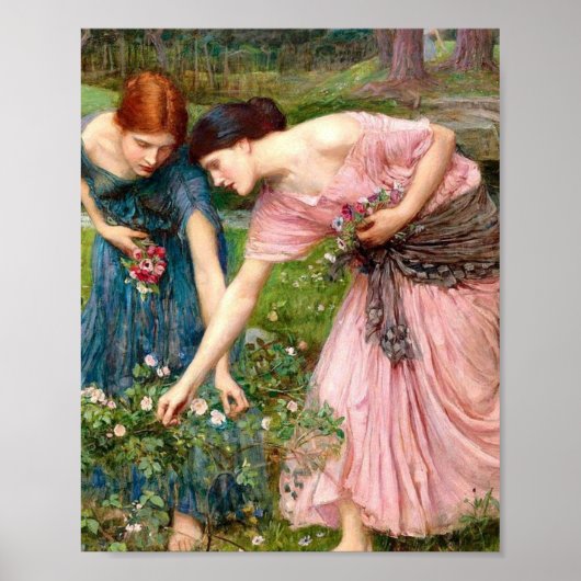 John William Waterhouse Gather Ye Rosenknospe Poster (Vorne)