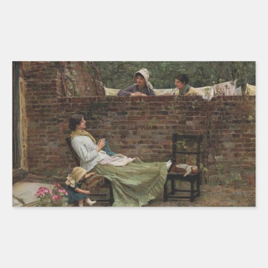 John William Waterhouse - Gute Nachbarn Rechteckiger Aufkleber (Vorderseite)
