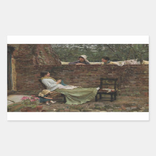 John William Waterhouse - Gute Nachbarn Rechteckiger Aufkleber