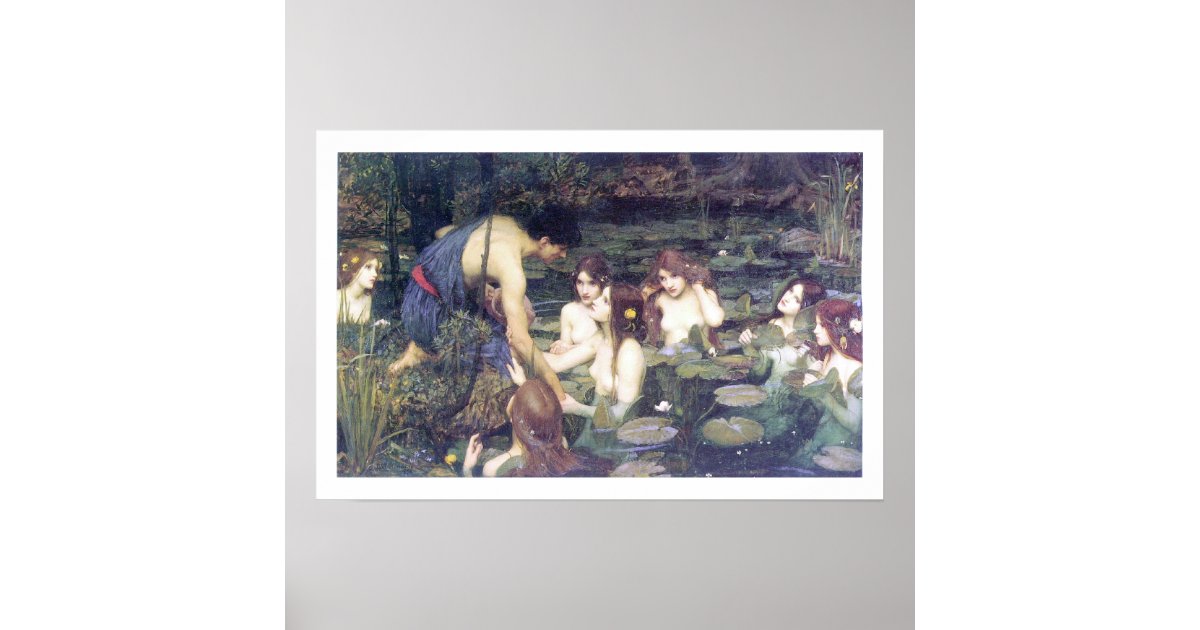 John William Waterhouse Hylas und die Nymphen Poster