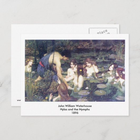 John William Waterhouse - Hylas und die Nymphen Postkarte (Vorne/Hinten)
