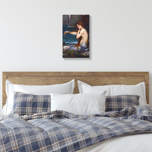 John William Waterhouse Mermaid Art Wrapped Canvas Leinwanddruck (Insitu (Schlafzimmer))