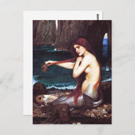 John William Waterhouse Mermaid Postcard Postkarte (Vorne/Hinten)