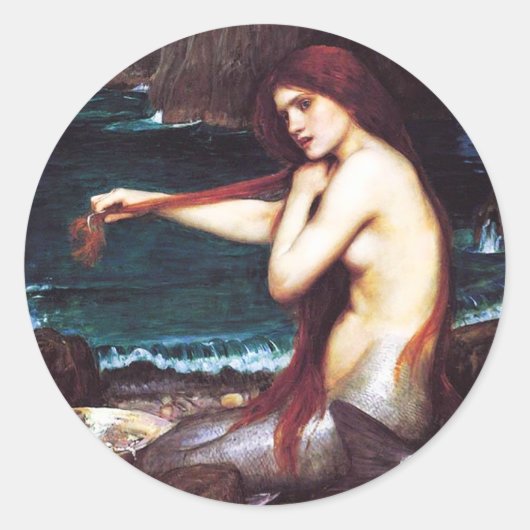 John William Waterhouse Mermaid Stickers (Vorderseite)