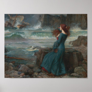 John William Waterhouse - Miranda - der Sturm Poster