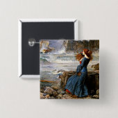 John William Waterhouse - Miranda - The Tempest Button (Vorne & Hinten)