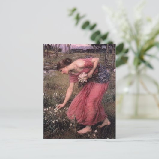 John William Waterhouse - Narcissus - Fine Art Postkarte (Stehend Vorderseite)