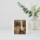 John William Waterhouse The Magic Circle Quadratische Visitenkarte (Stehend Vorderseite)