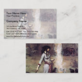 John William Waterhouse - The Magic Circle Visitenkarte (Vorne/Hinten)